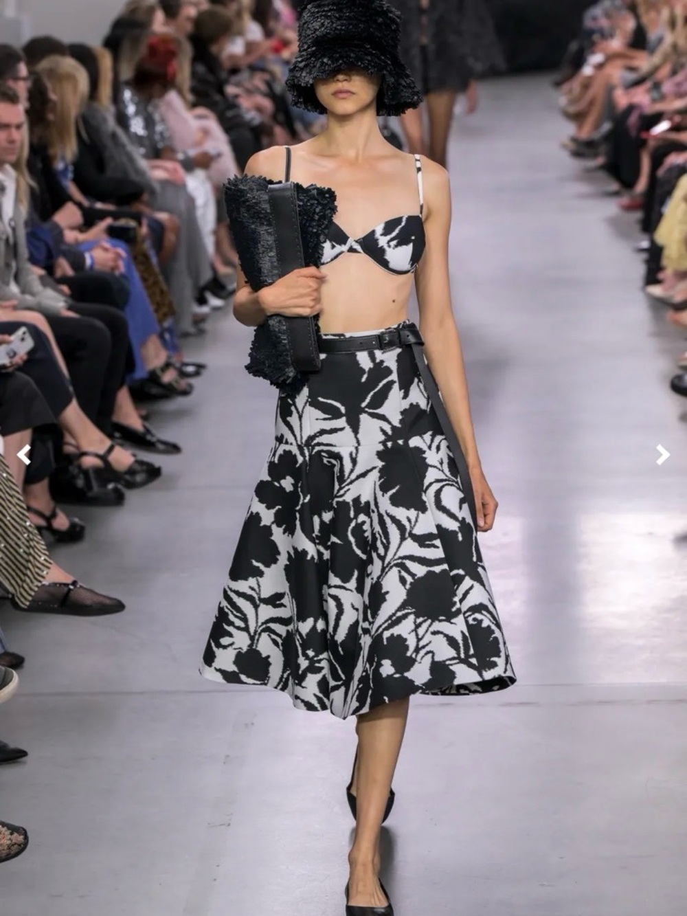 MICHAEL KORS COLLECTION Floral Chiné Silk and Cotton Jacquard Drop Waist Skirt